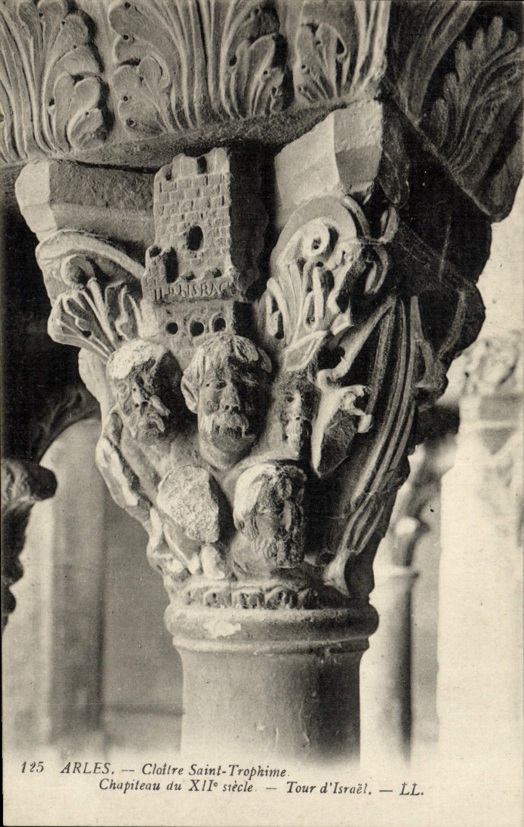 VINTAGE POSTCARD Arles Holy Cloister Trophime Capital Turn of Israel