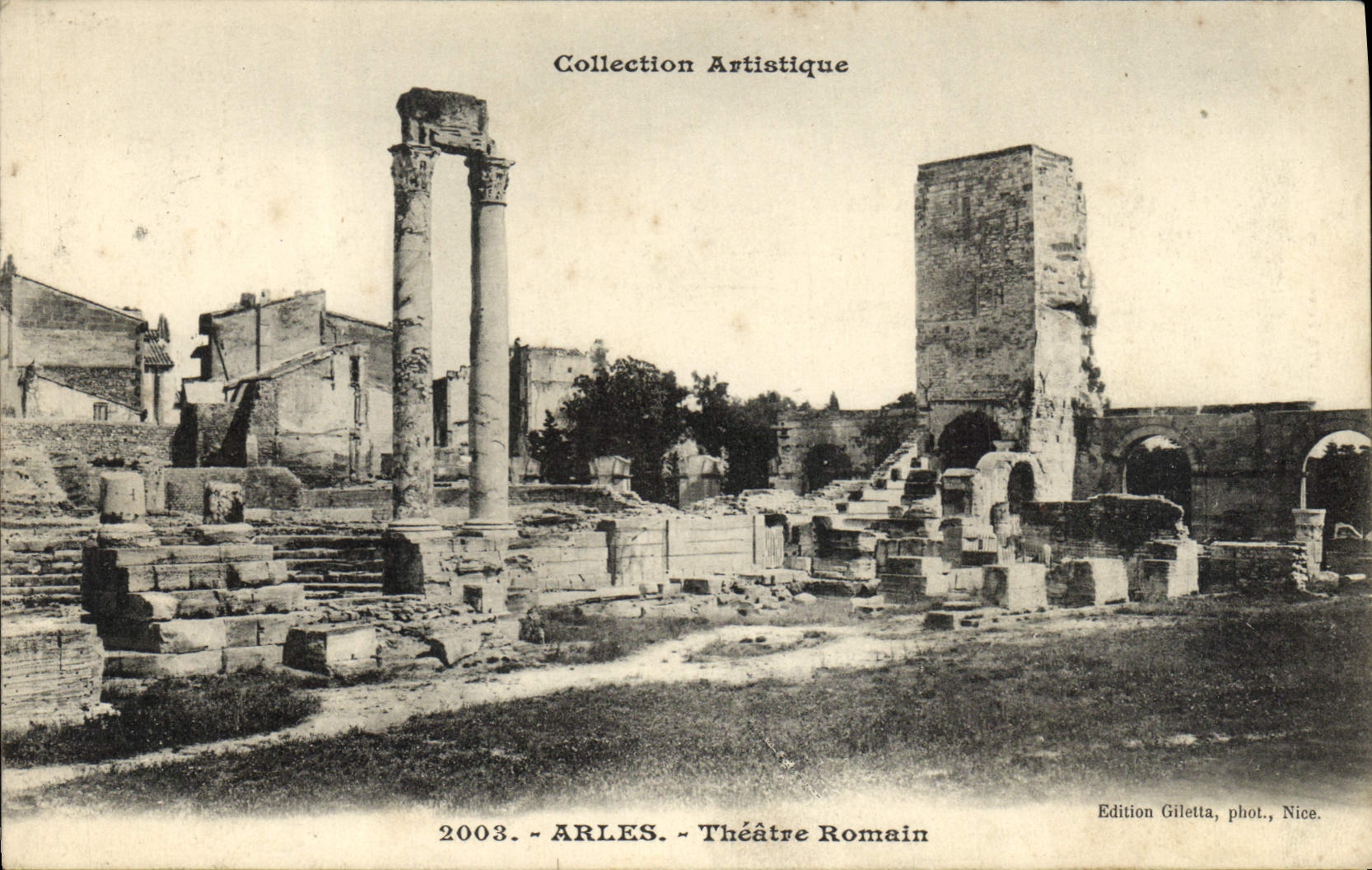 VINTAGE POSTCARD Arles Romain Theater