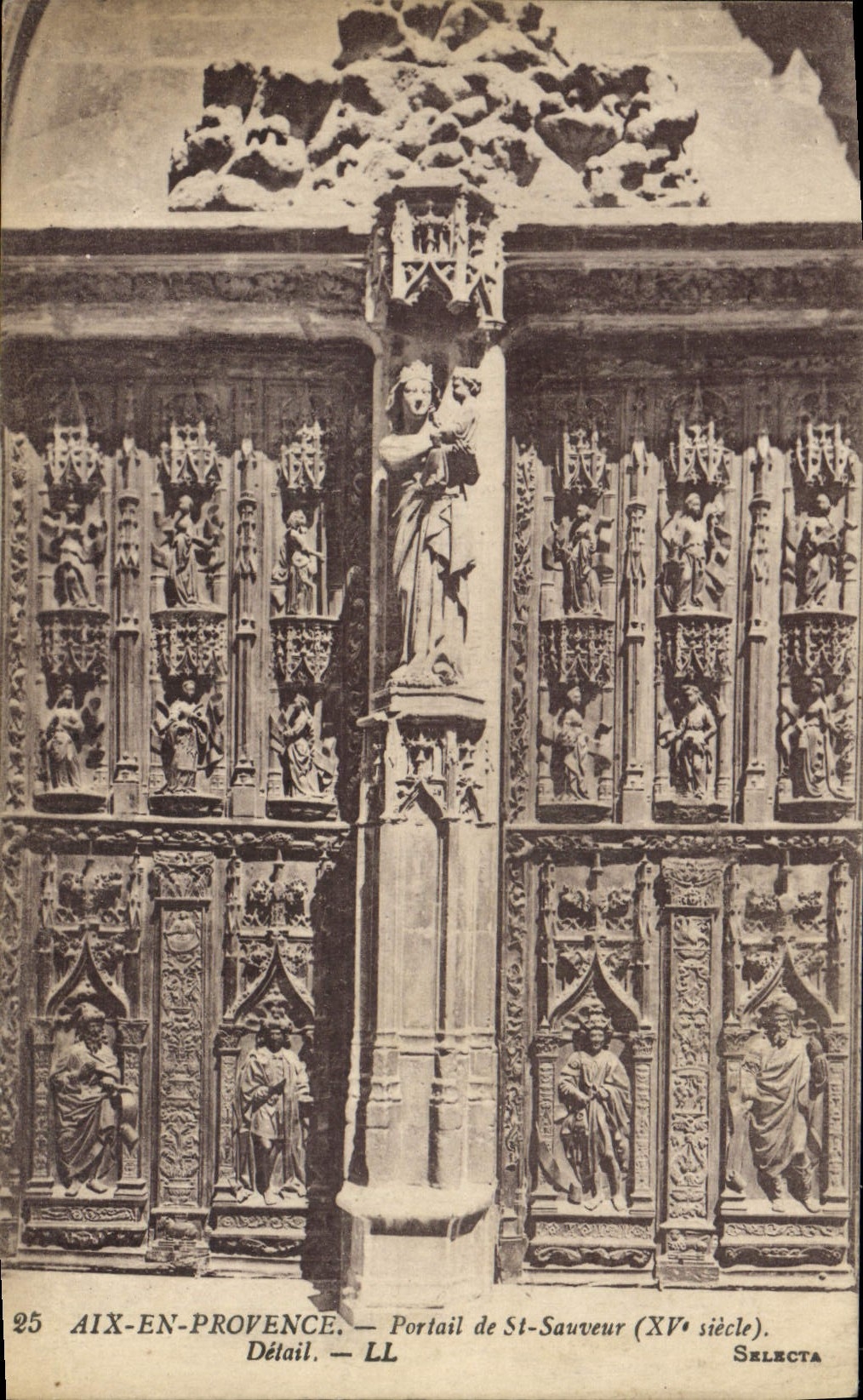 CPA Aix en Provence Portail de St Sauveur Detail