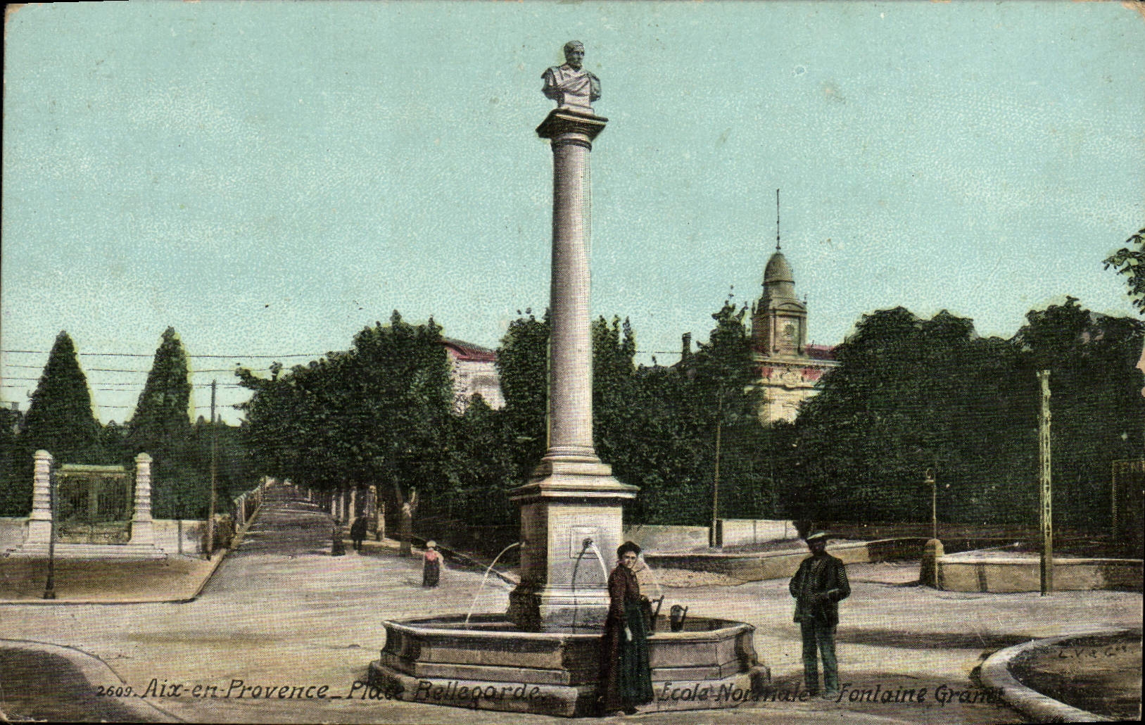 CPA Aix en Provence Place Bellegarde Ecole Normale Fontaine Granet