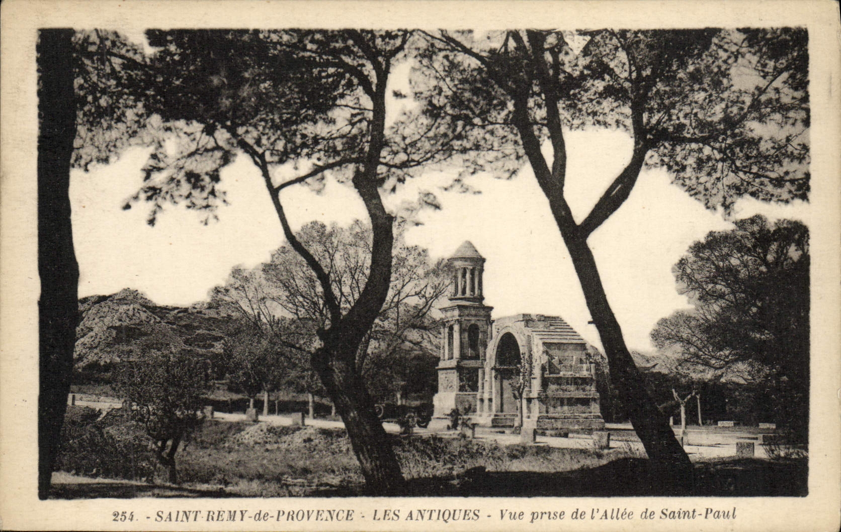 CPA Saint Remy de Provence Les Antiques Vue Prise de L'Allee de Saint Paul