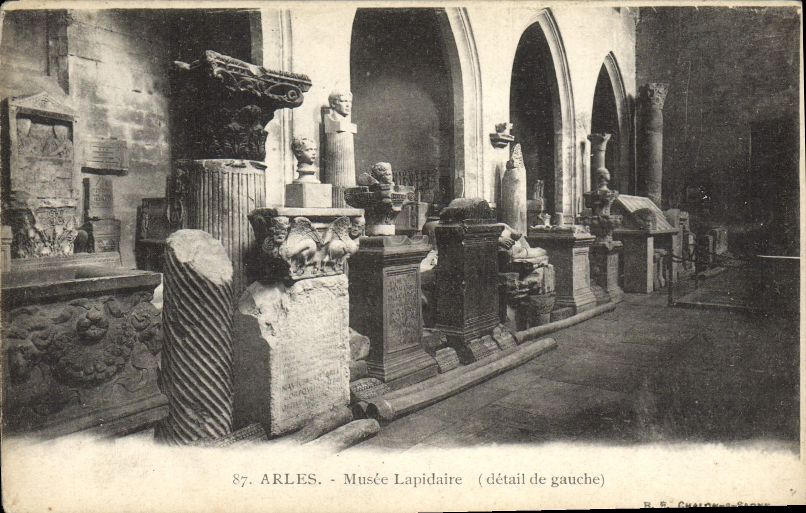 VINTAGE POSTCARD Concise Arles Museum Detail of left