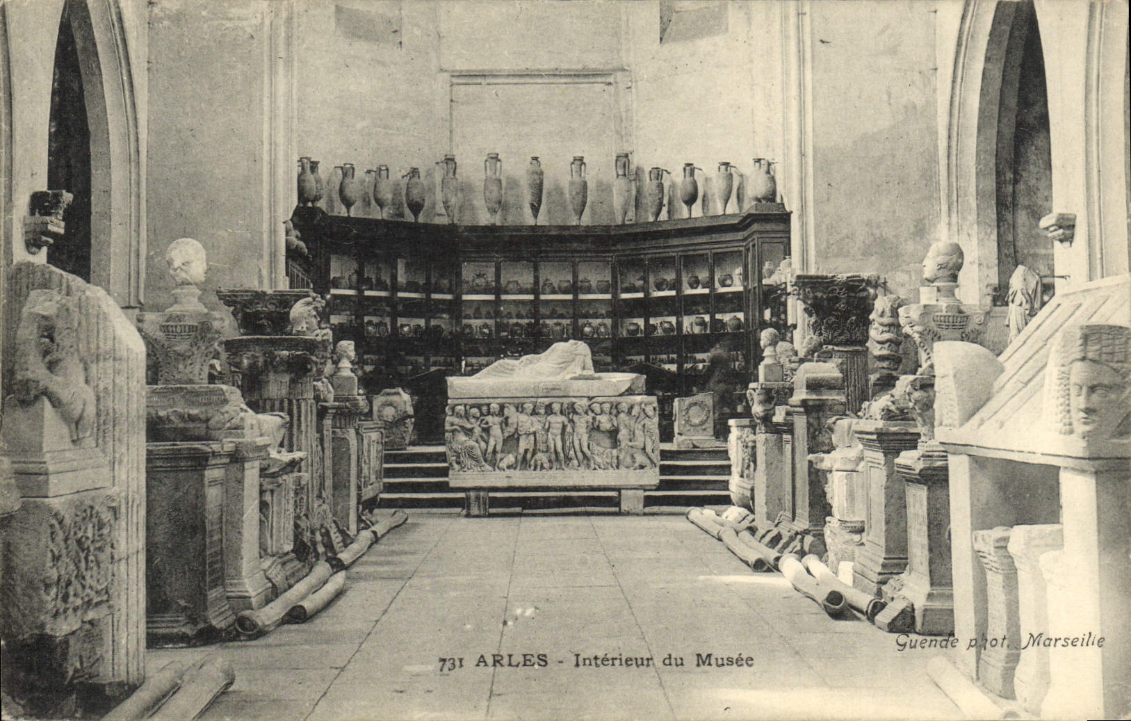 VINTAGE POSTCARD Arles Interior of the Museum