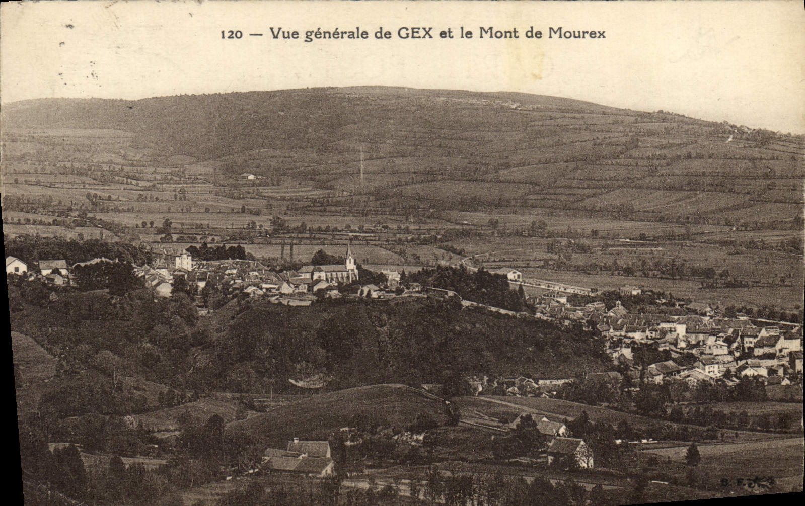 VINTAGE POSTCARD Gex View of and the Mount of Mourex