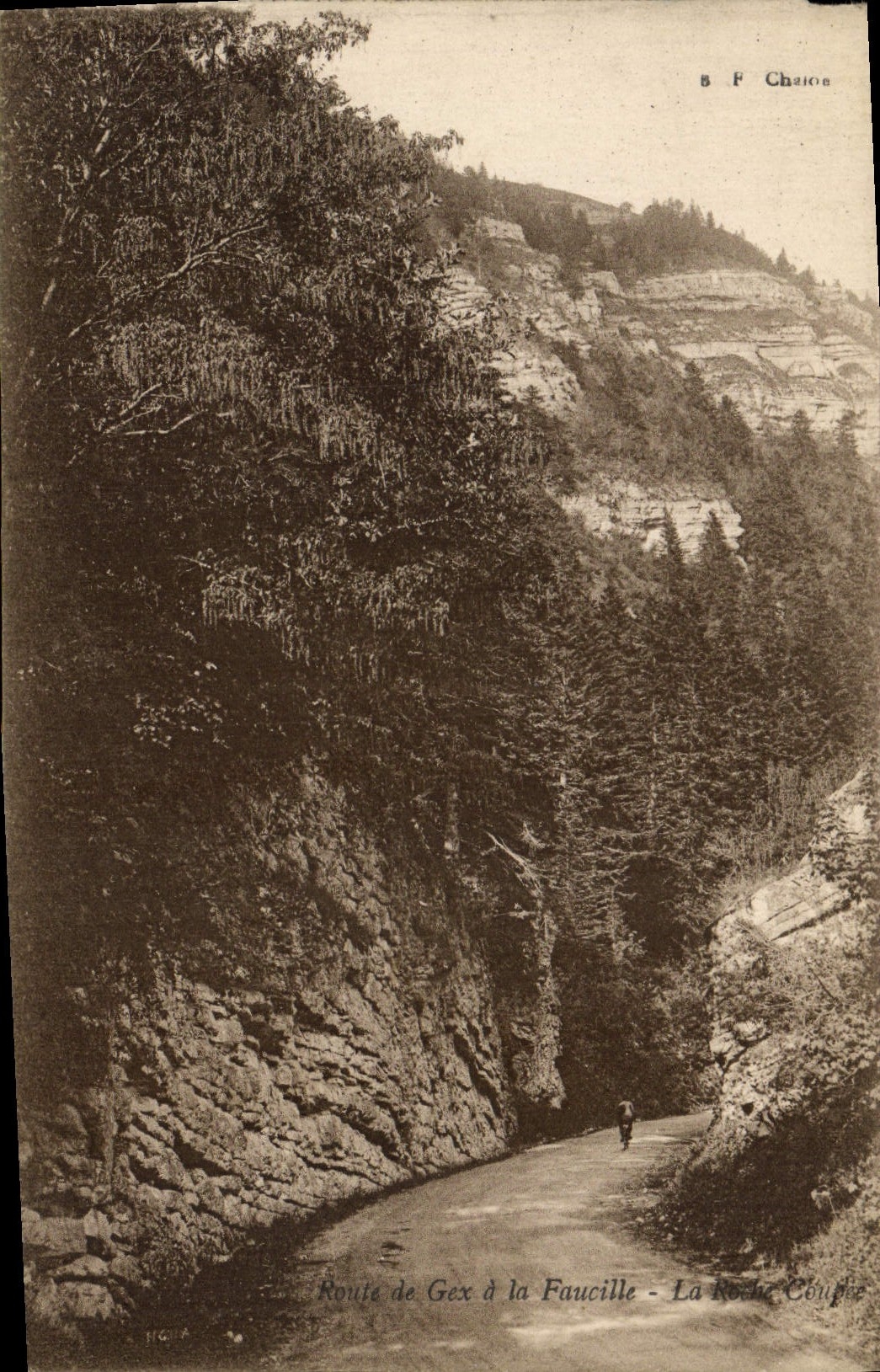 VINTAGE POSTCARD Road of Gex to the Sickle the rock coupee