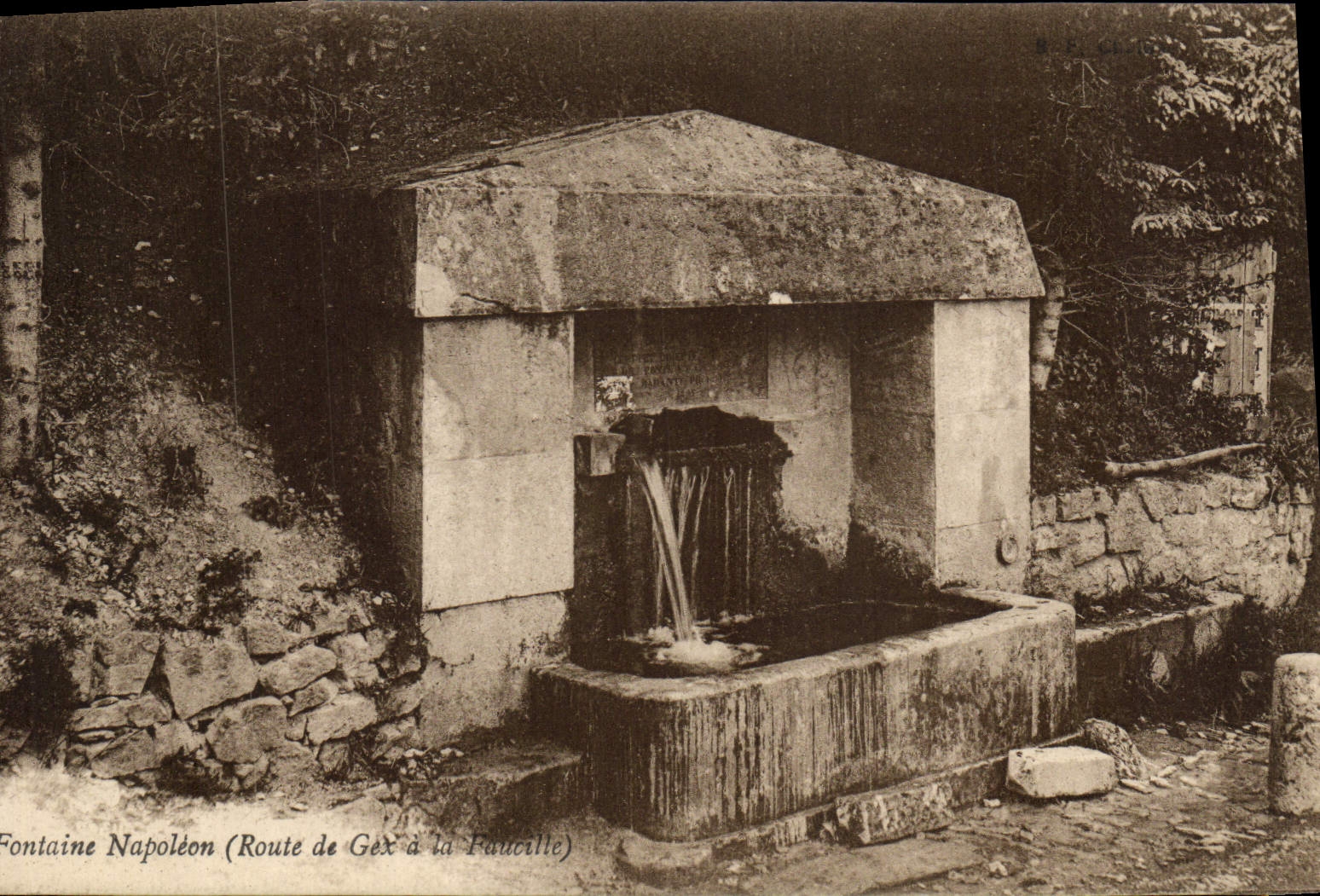 VINTAGE POSTCARD Fountain Napoleon Road of Gex to the Sickle