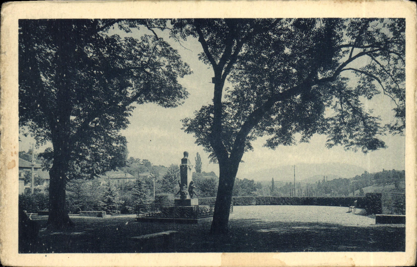 VINTAGE POSTCARD Belley the Monument of Brillat Savarin and the Promenade
