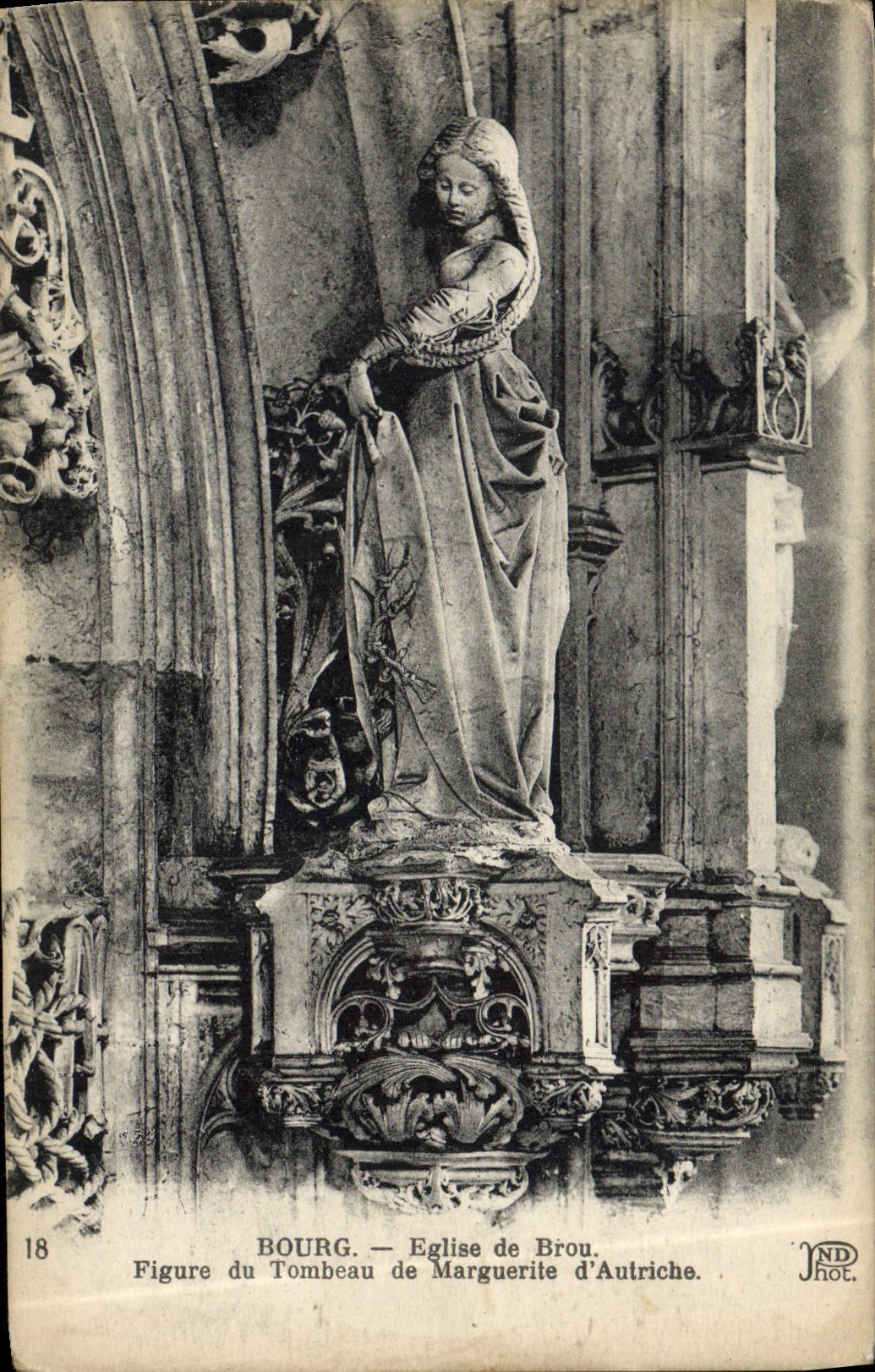 VINTAGE POSTCARD Bourg Church of Husks Appears of the tomb of Marguerite of Austria