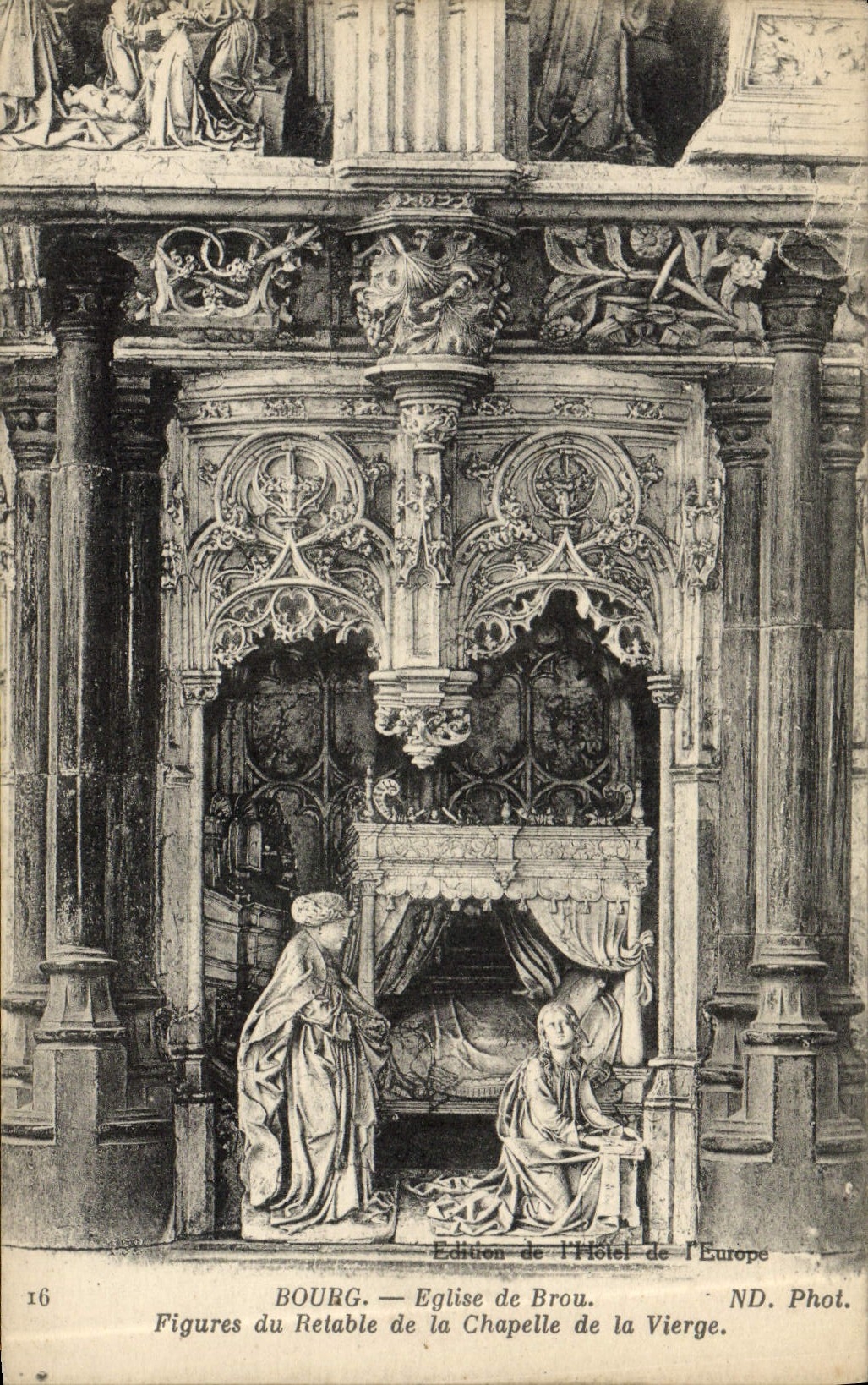 CPA Bourg Eglise de Brou Figures du Retable de la Chapelle de la Vierge