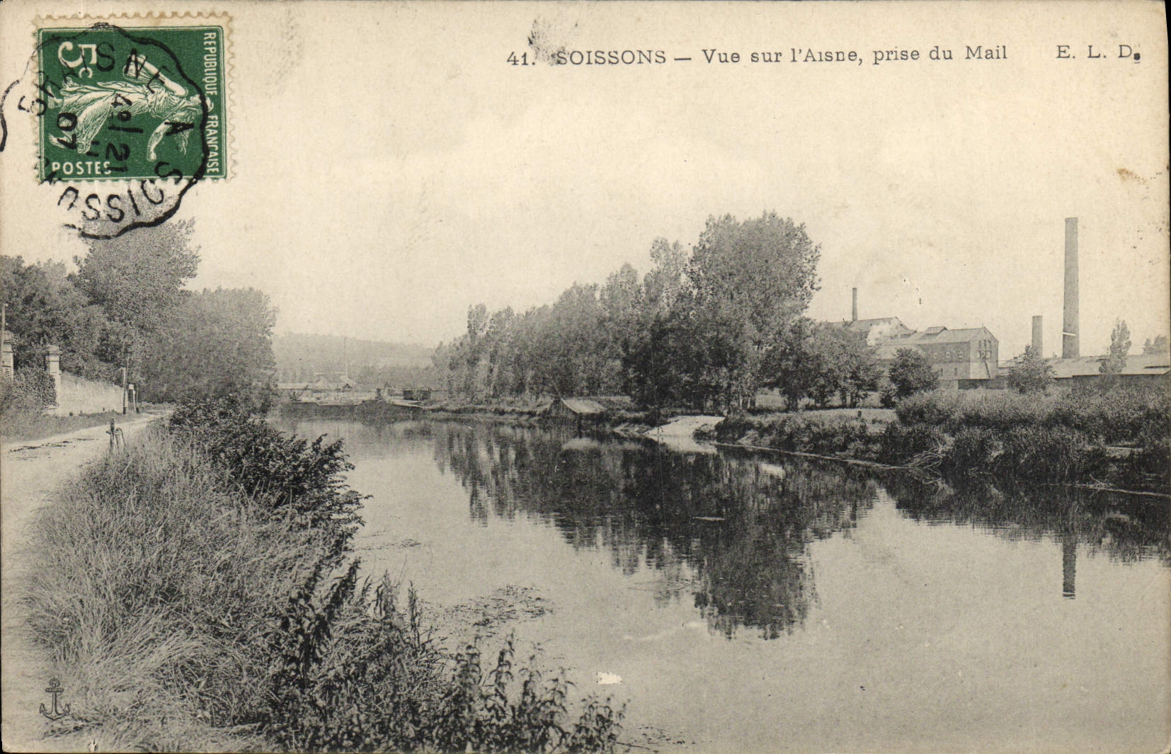 CPA Soissons Vue sur l'Aisne prise du Mail