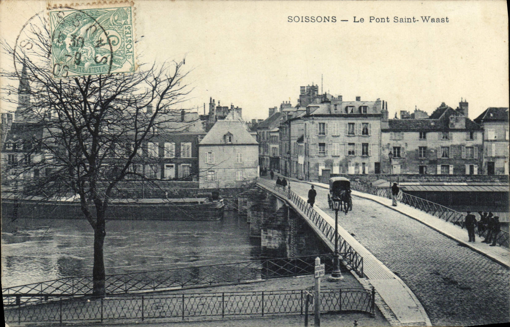 VINTAGE POSTCARD Soissons the Holy Bridge Waast