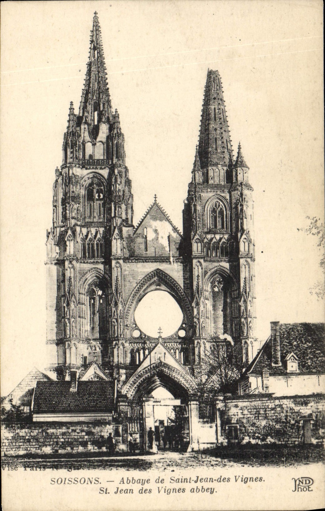 VINTAGE POSTCARD Soissons Abbey of Jean Saint of the Vines