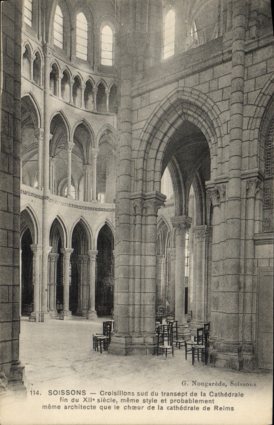 VINTAGE POSTCARD Soissons southern Pilot wheels of the transept of the Cathedral