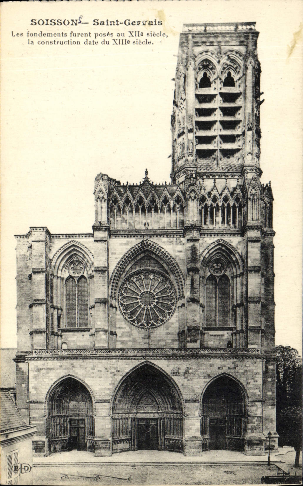 VINTAGE POSTCARD Holy Soissons Gervais