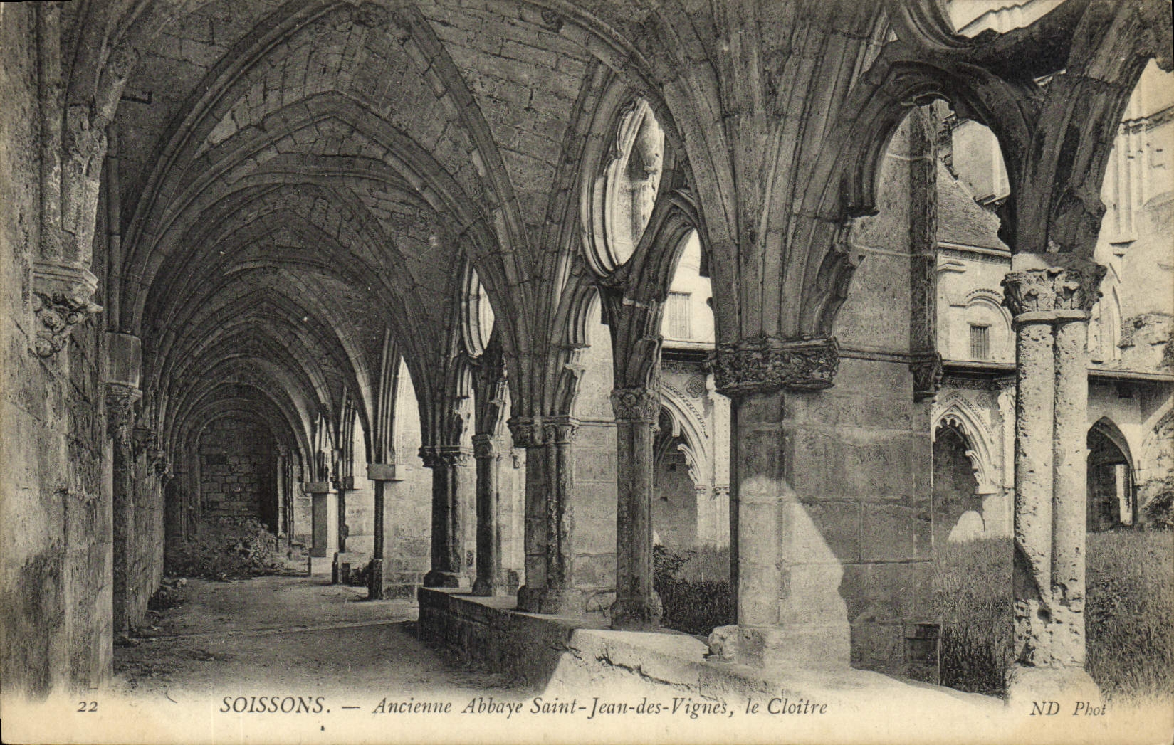 VINTAGE POSTCARD Soissons Old Abbey Holy Jean of the Vine the Cloister