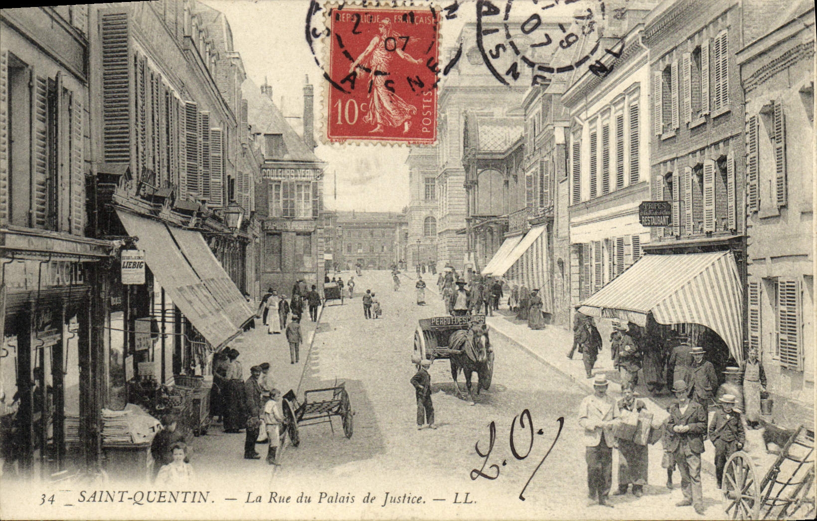 Saint Quentin de la POSTAL de la VENDIMIA la calle de las cortes de ley