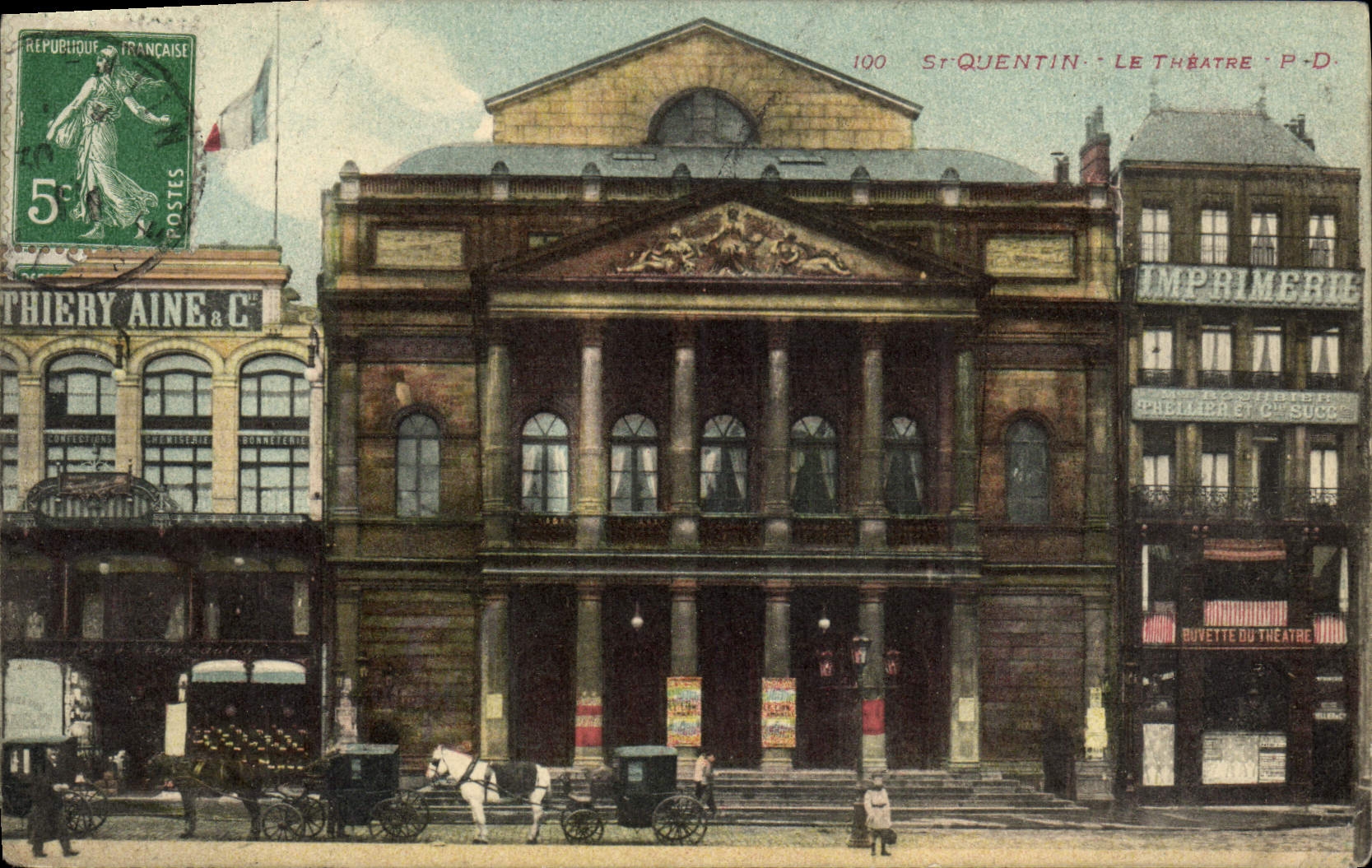 St Quentin de la POSTAL de la VENDIMIA el teatro