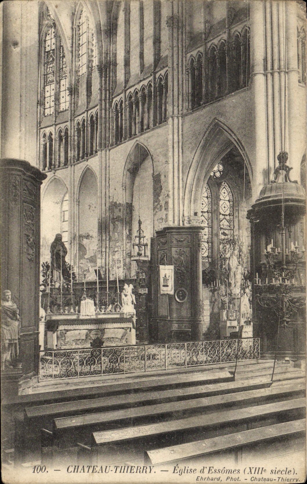 VINTAGE POSTCARD Castle Thierry Church of Esomes