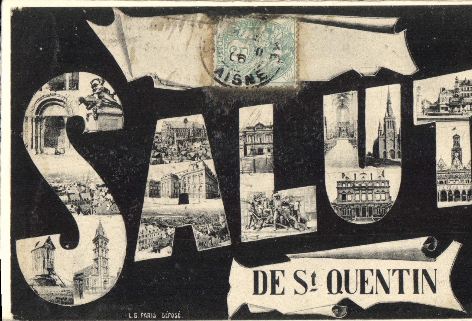 POSTAL de la VENDIMIA hola de St Quentin