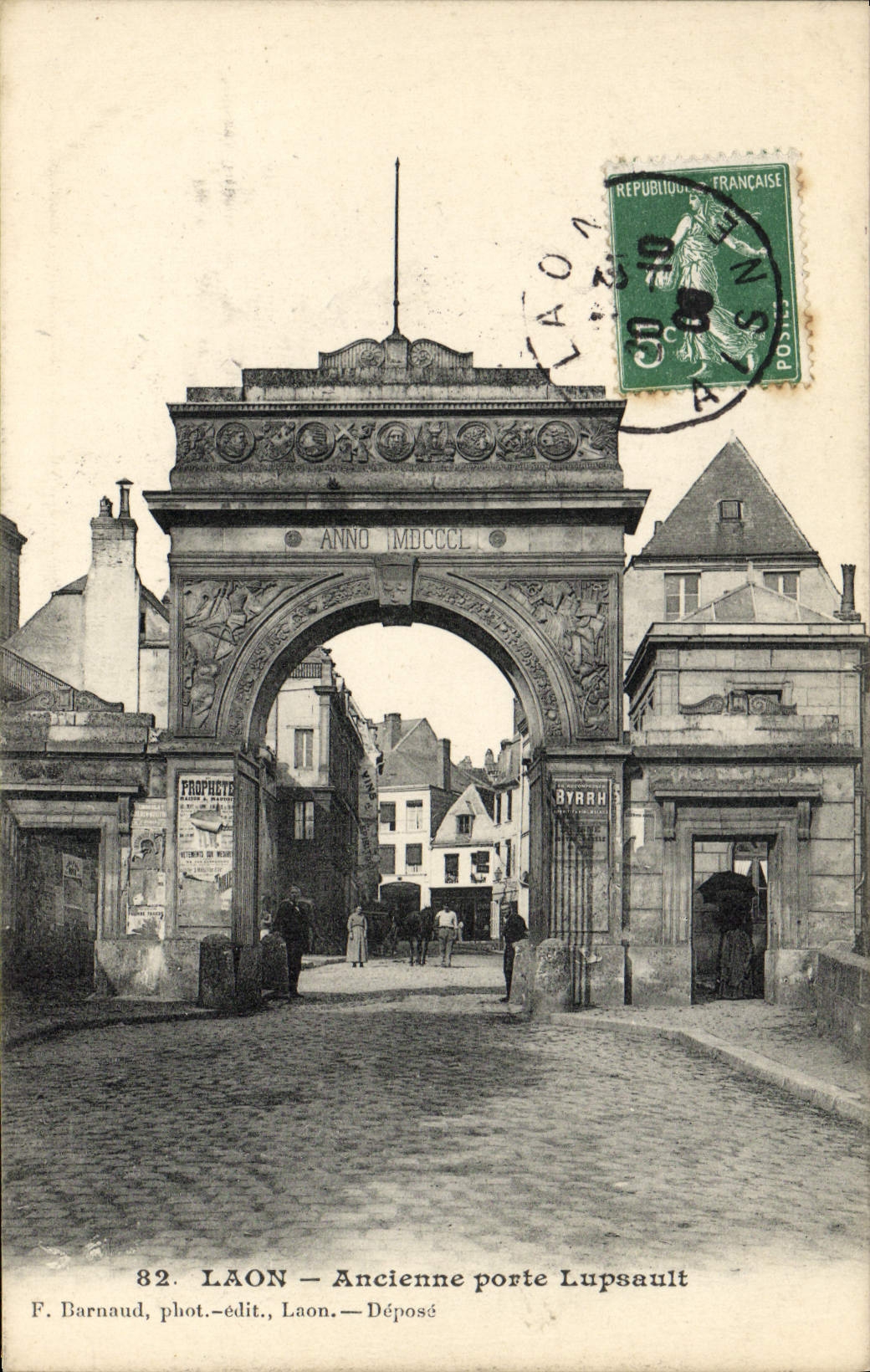 VINTAGE POSTCARD Laon Old Lupsault Gate