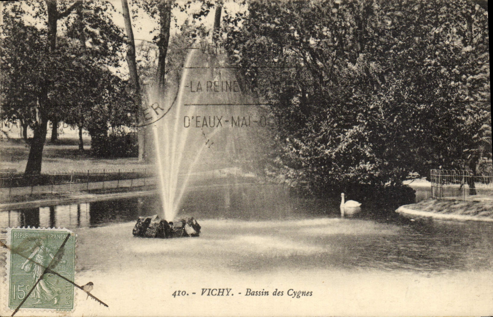 CPA Vichy Bassin des Cygnes 