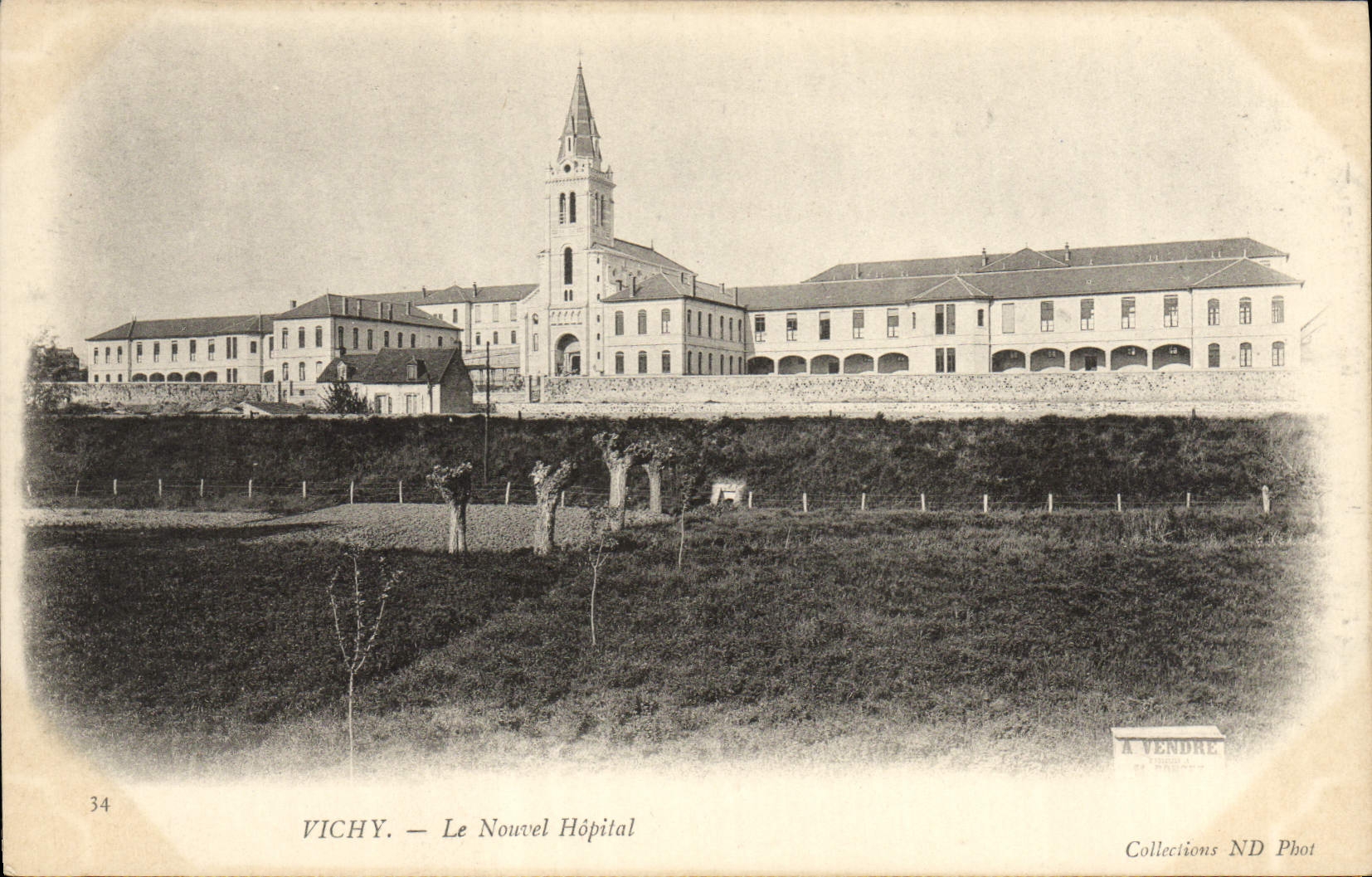 VINTAGE POSTCARD Vichy the New Hospital