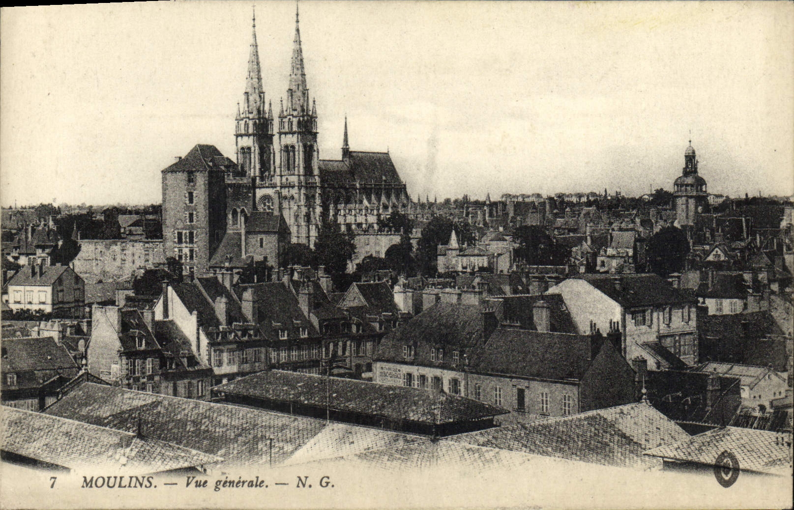 VINTAGE POSTCARD Moulins View