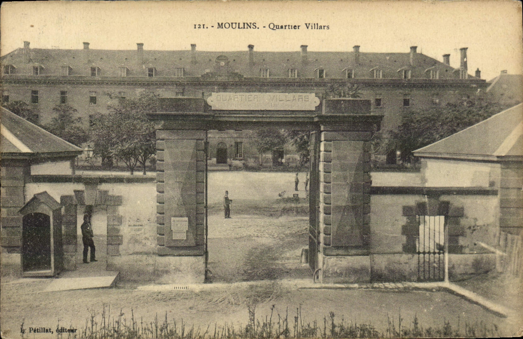 VINTAGE POSTCARD Moulins District Villars Militaria