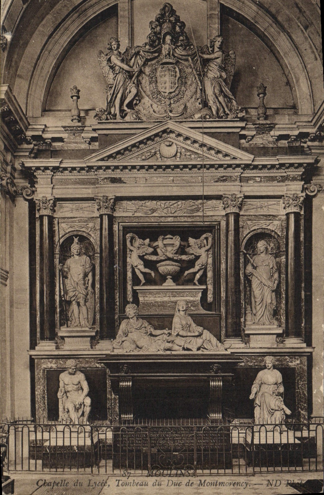 VINTAGE POSTCARD Moulins Vault of the College Tomb of the Duke of Montmorency