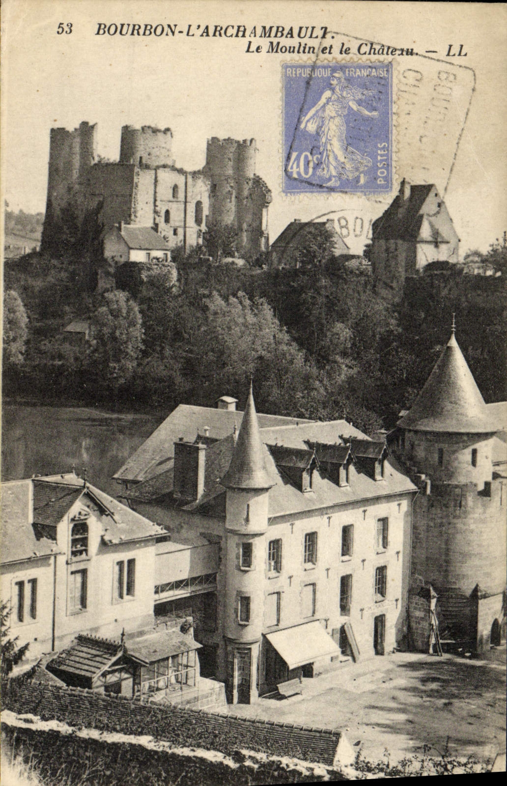 CPA Bourbon l'Archambault Le Moulin et le Chateau 
