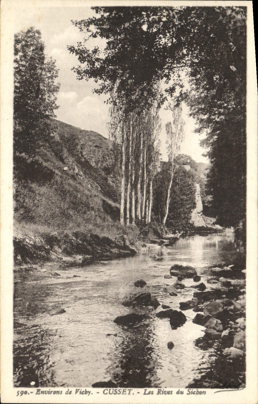VINTAGE POSTCARD Surroundings Of Vichy Cusset Banks Of Sichon