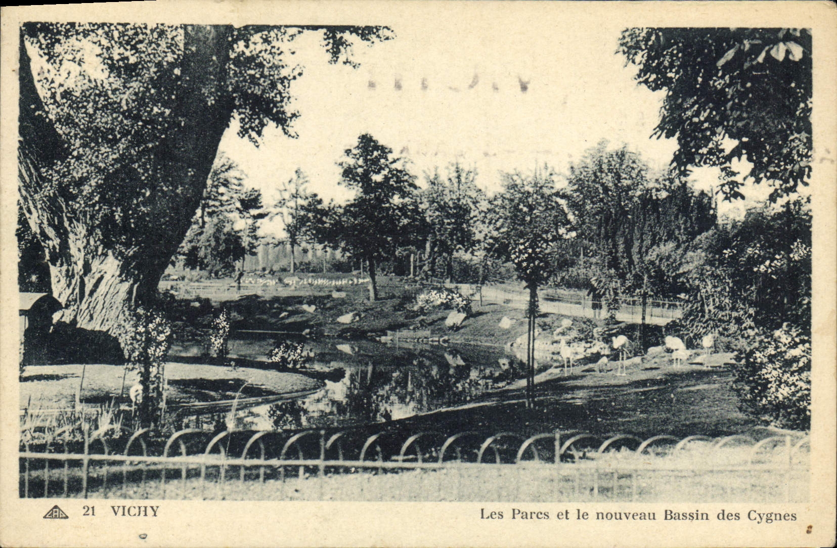 VINTAGE POSTCARD Vichy Avoid Them And the New Basin of the swans