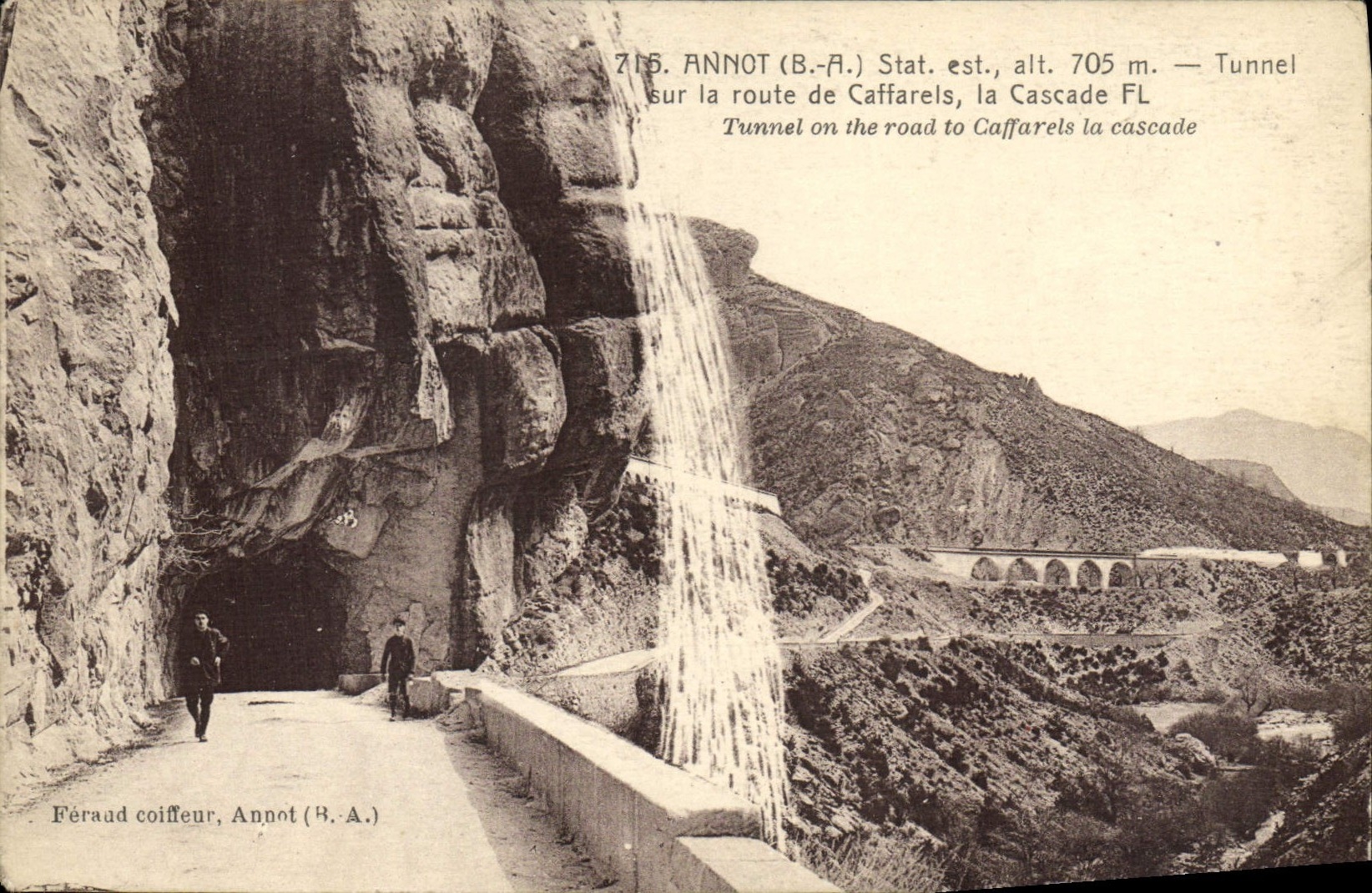CPA Annot Tunnel Sur La Route De Caffarels La Cascade