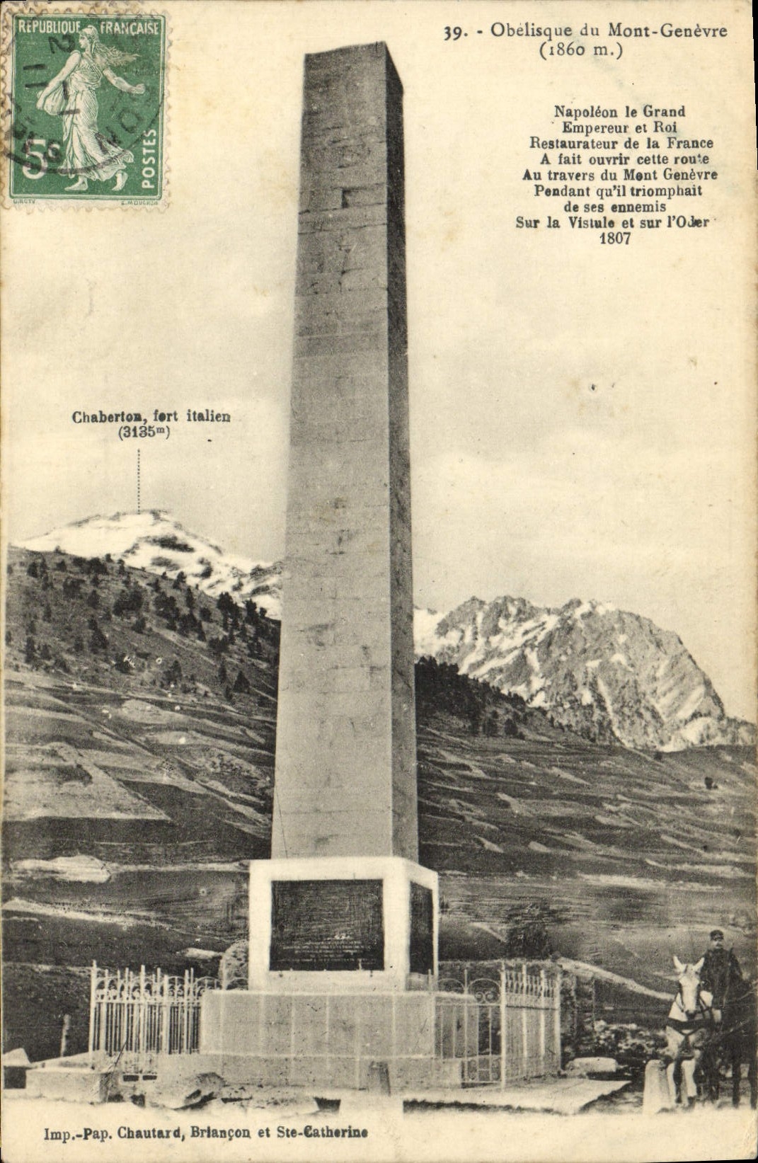 CPA Obelisque Du Mont Genevre 
