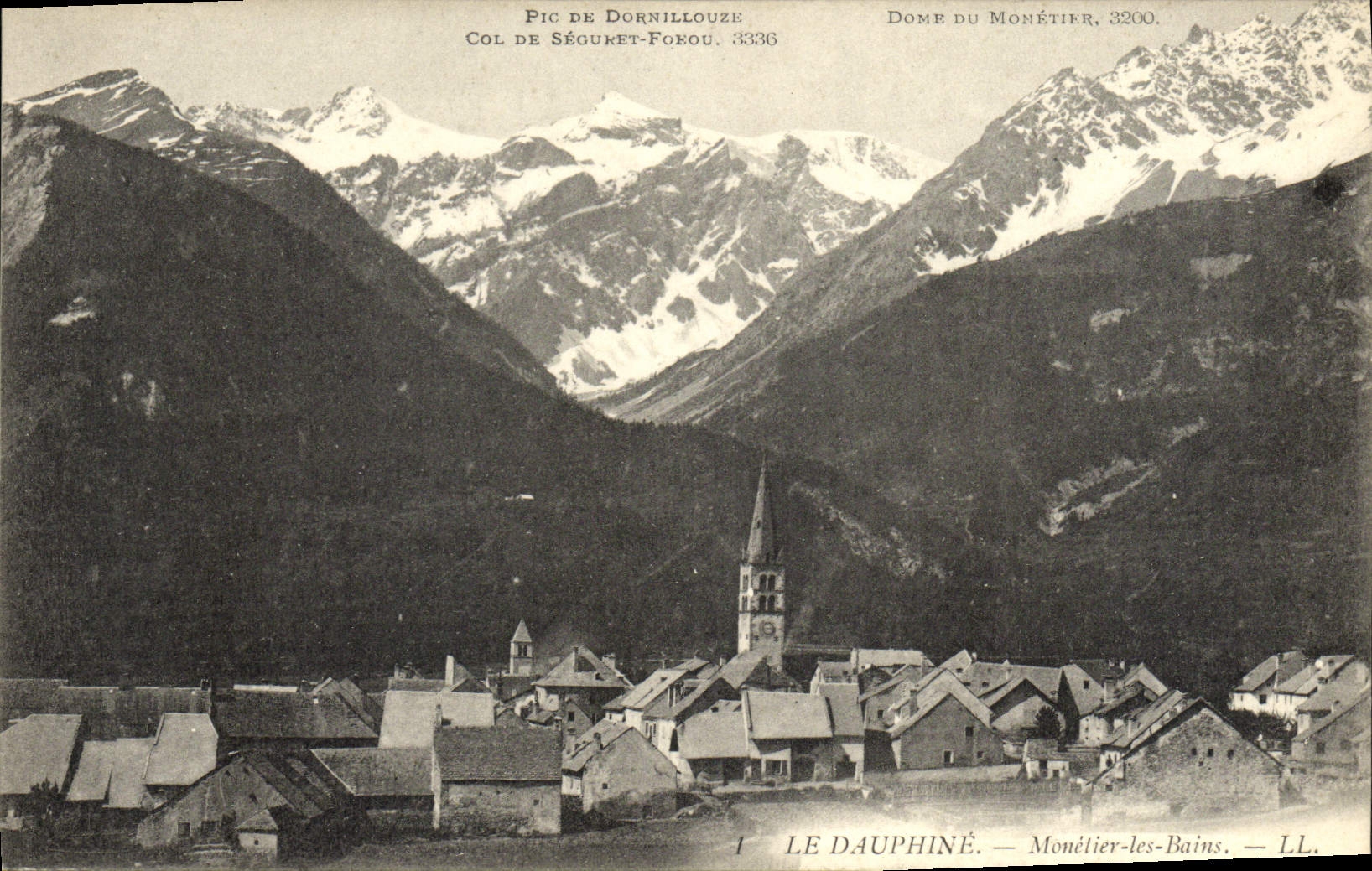 Pico de la POSTAL de la VENDIMIA del collar de Dornillouze de la bóveda de Suguret Forou de Monetier les Bains