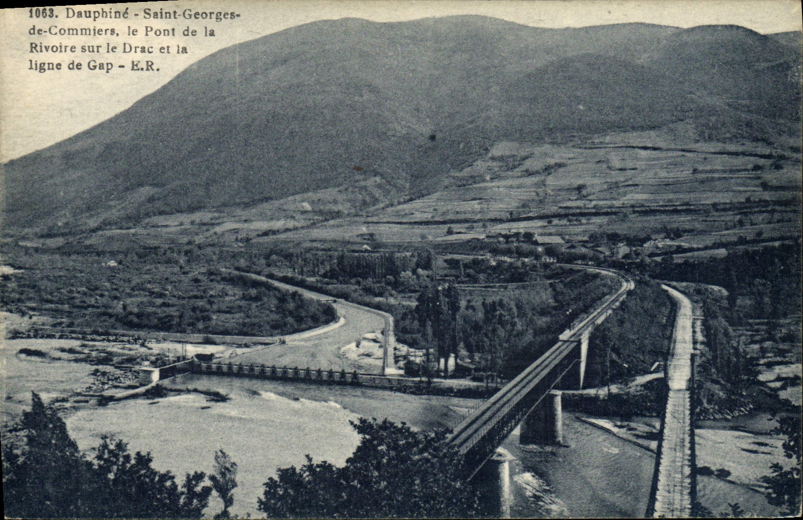 VINTAGE POSTCARD Dauphine Saint Georges De Commiers the Bridge Of Rivoire on Drac and the line of Gap