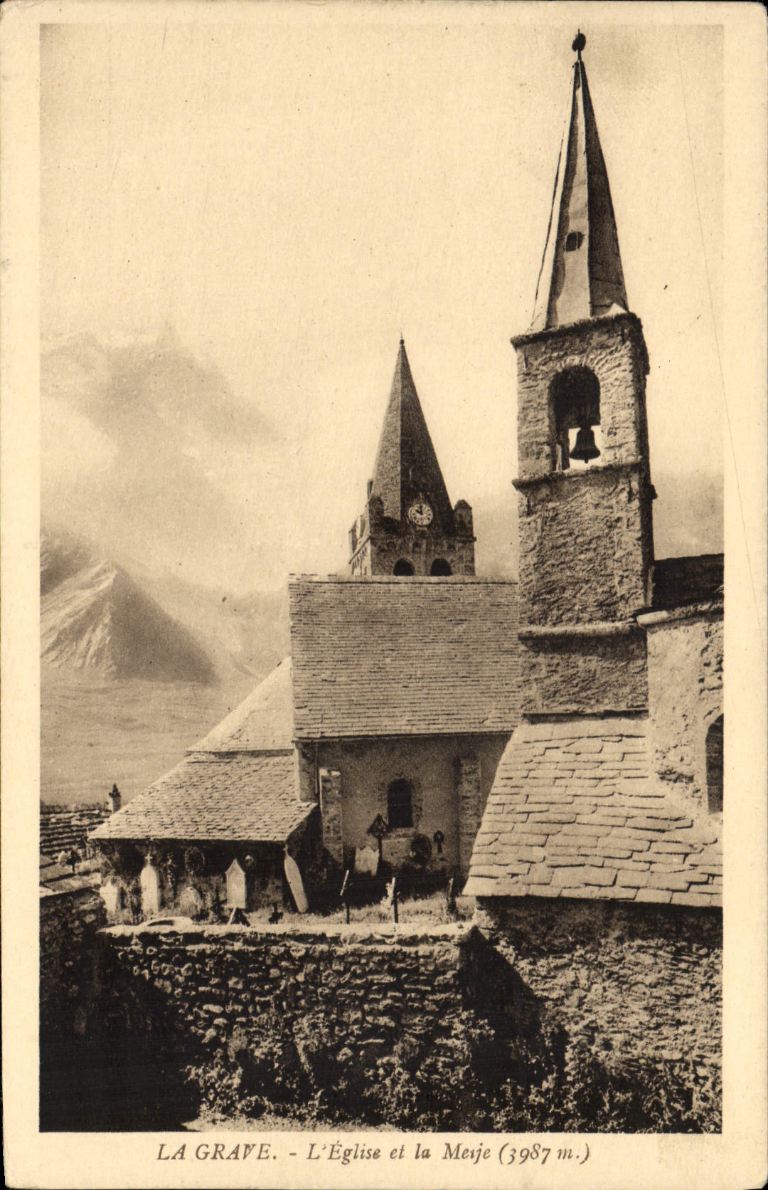 CPA La Grave L'Eglise Et La Meije