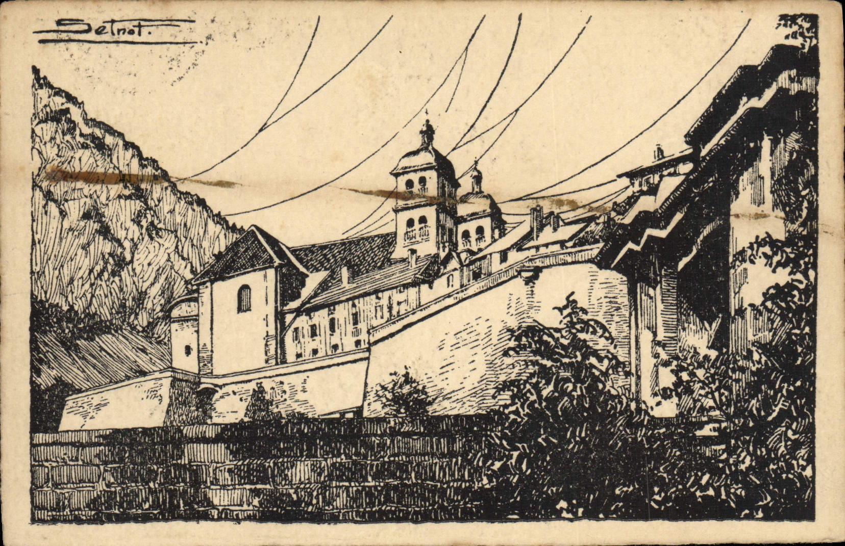 Paredes de Briançon de la POSTAL de la VENDIMIA