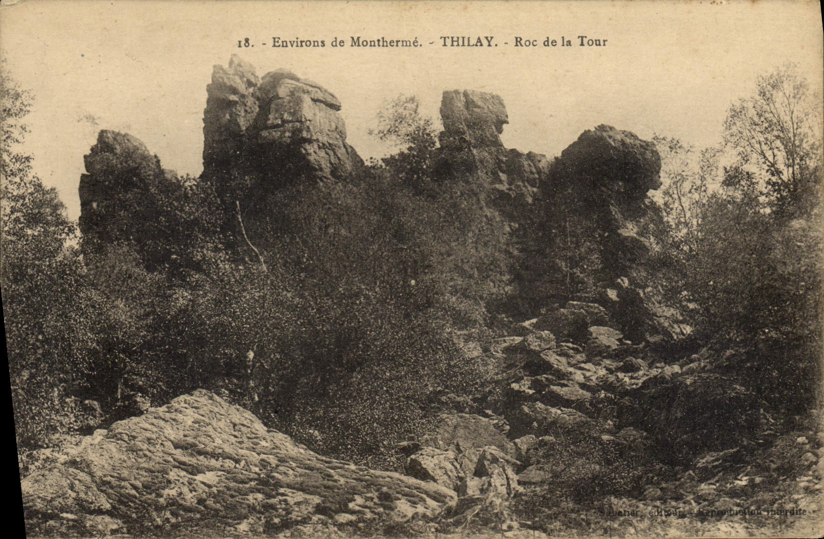 Roca de Surroundings De Montherme Thilay de la POSTAL de la VENDIMIA de la torre