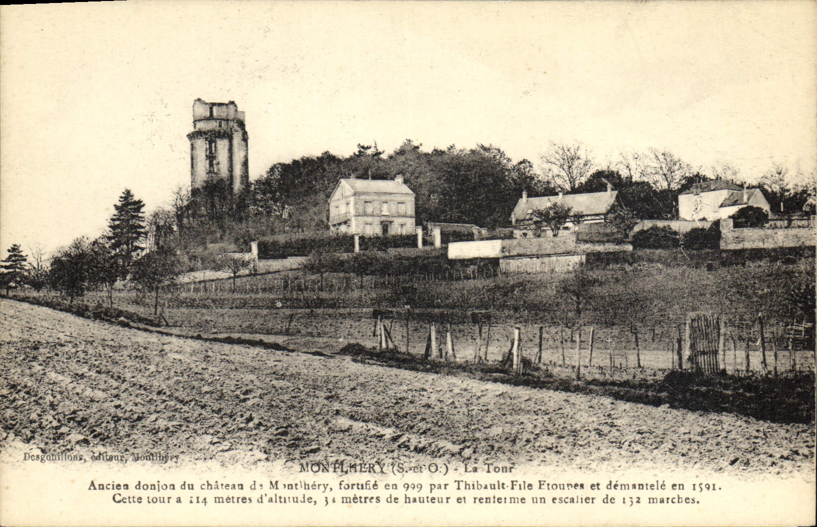 VINTAGE POSTCARD Montlhery the Tower Old keep of the castle