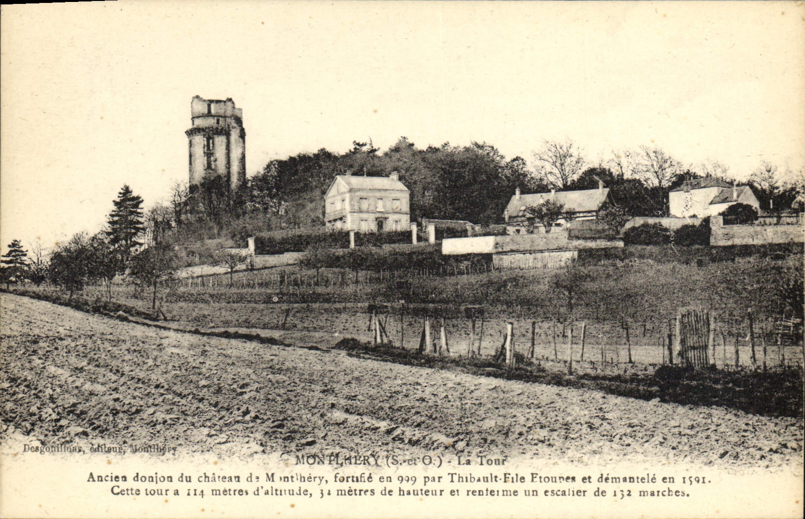 VINTAGE POSTCARD Montlhery old keep of the castle
