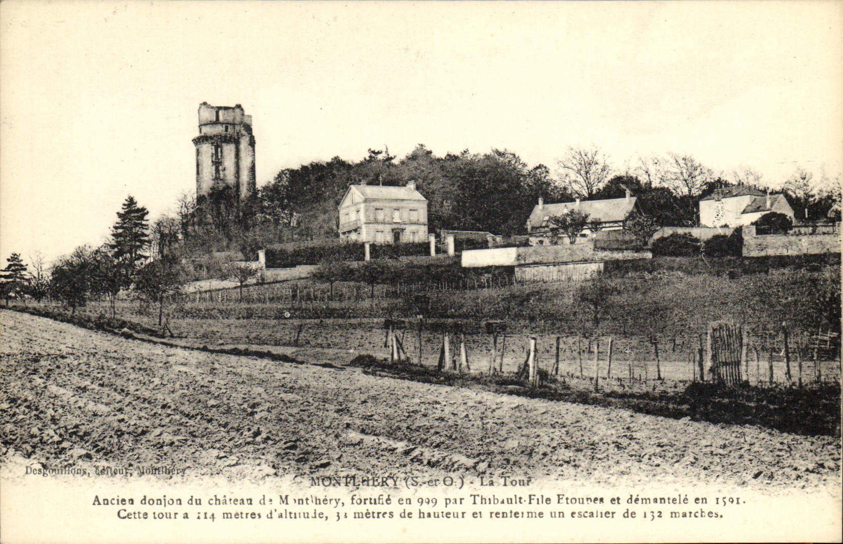 VINTAGE POSTCARD Montihery the Tower Old Keep Of the Castle