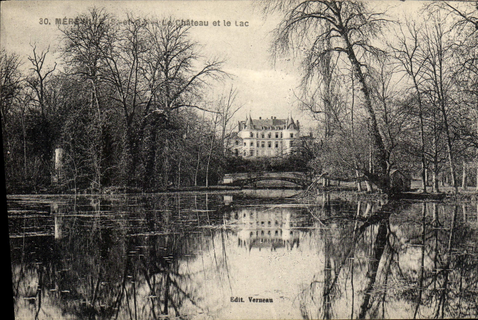 VINTAGE POSTCARD the Castle And the Lake Mereville