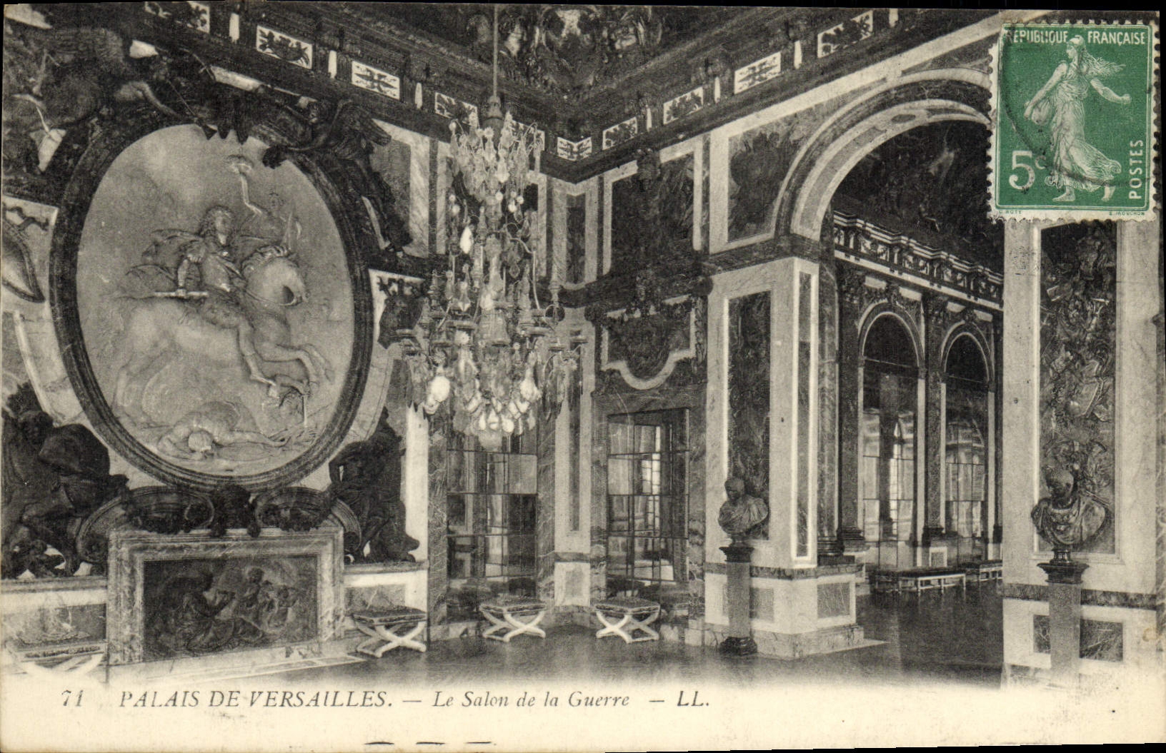 VINTAGE POSTCARD Palate Of Versailles the Living room Of the War