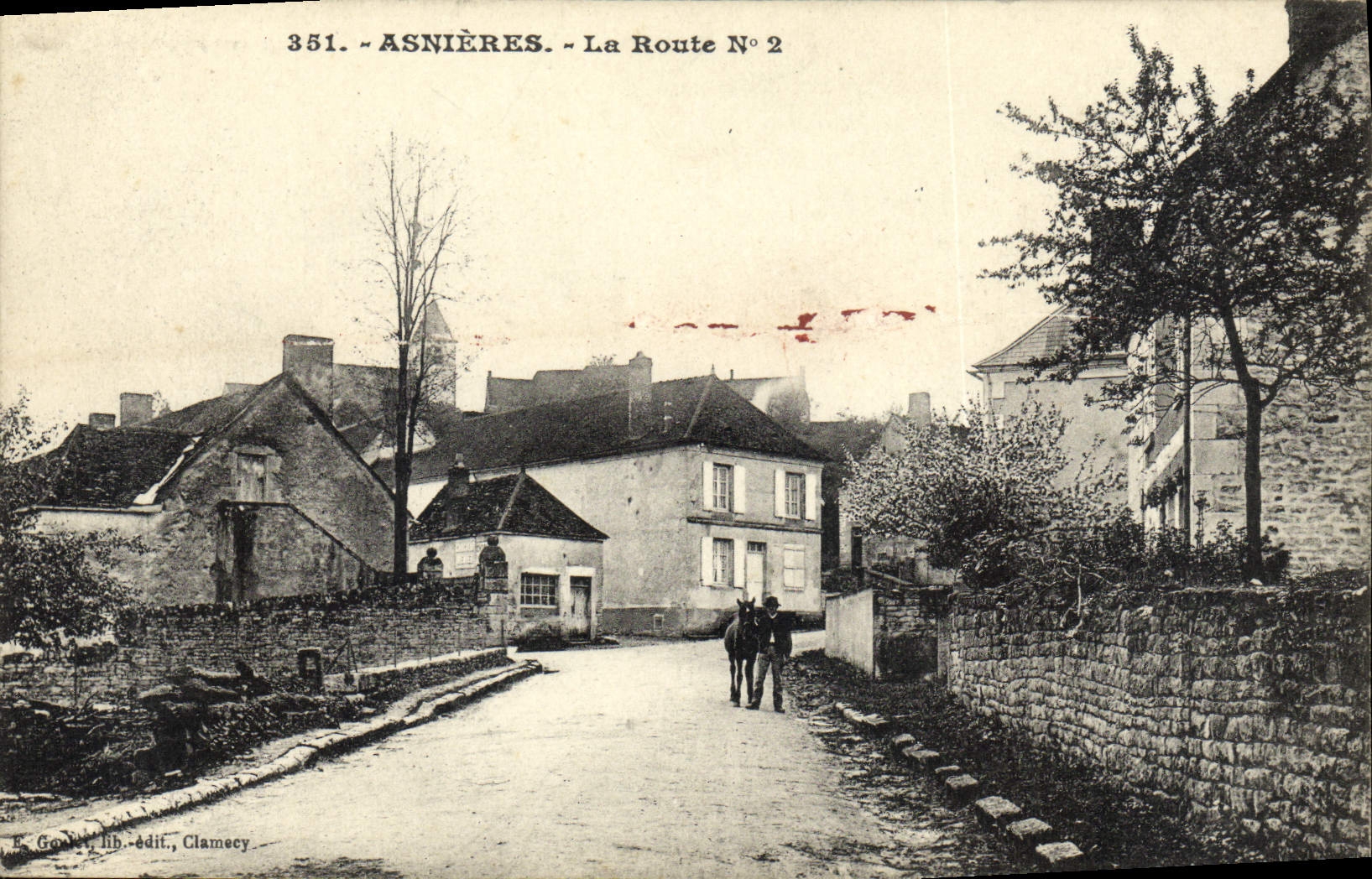 VINTAGE POSTCARD Asnieres the Road