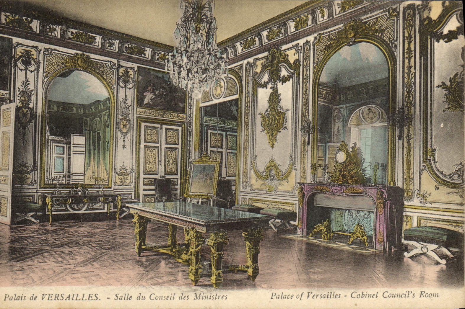 VINTAGE POSTCARD Palate of Versailles Room of the Council of Ministers