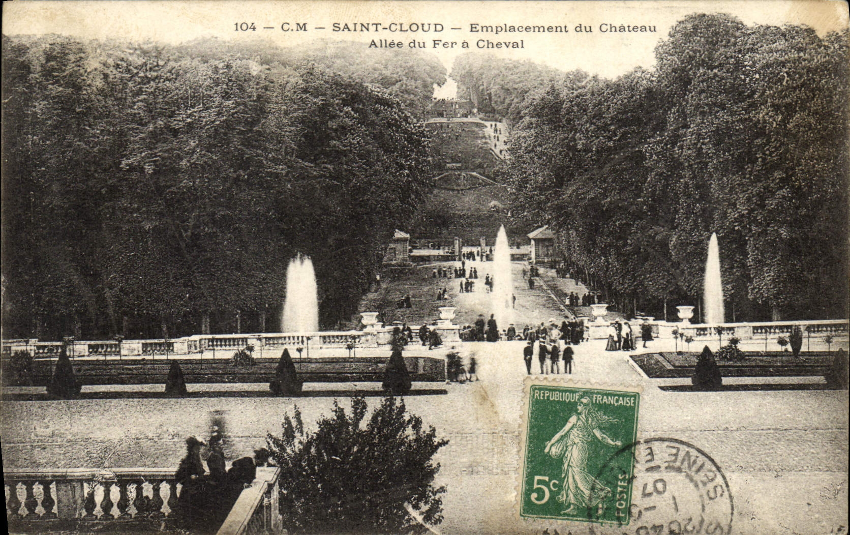 CPA St Cloud Emplacement du Chateau Allee du fer a cheval