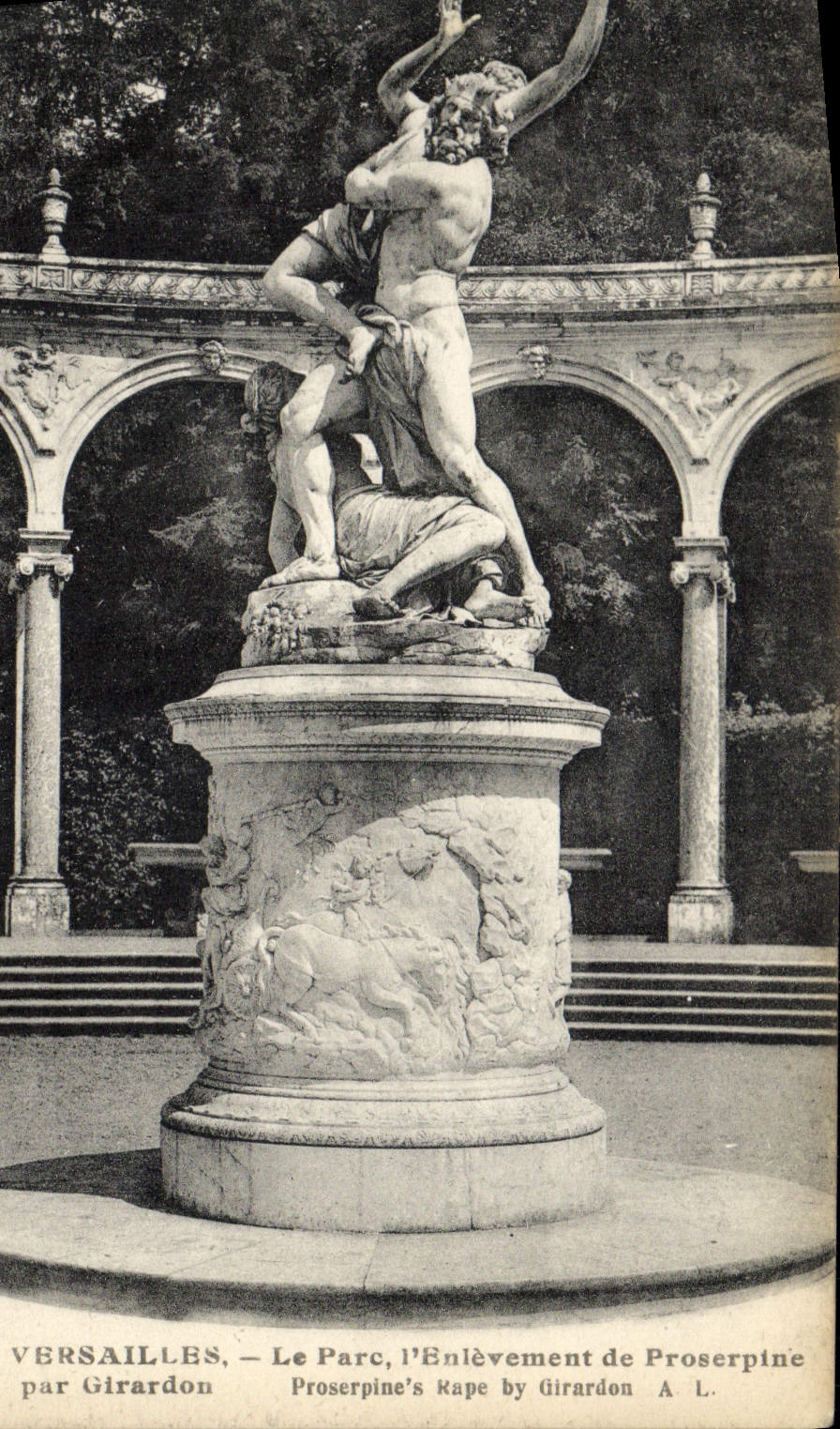 VINTAGE POSTCARD Versailles the Park the Removal of Proserpine by Girardon