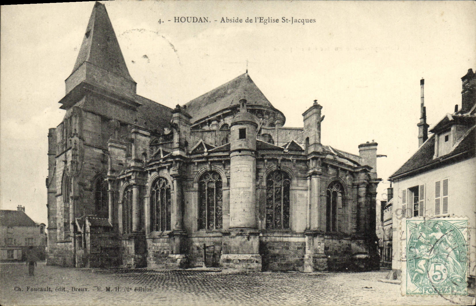 CPA Houdan Abside de L'Eglise St Jacques