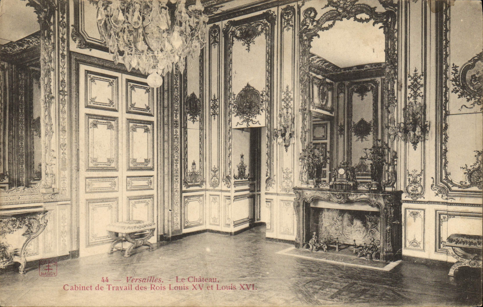 VINTAGE POSTCARD Versailles the Castle Large Trianon Study of the kings Louis XV and Louis XVI